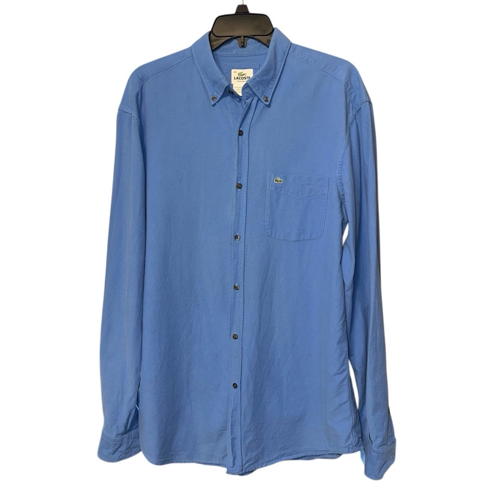 Lacoste Men's Oxford Button Down Shirt Long Sleeve Blue Sz 40